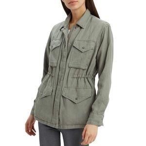 RAILS Jayden Sage Green Drawstring‎ Utility Style Jacket Size XS Plaid Lined